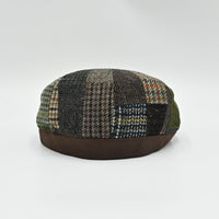 Brown Irish Newsboy Patchwork Hat back view