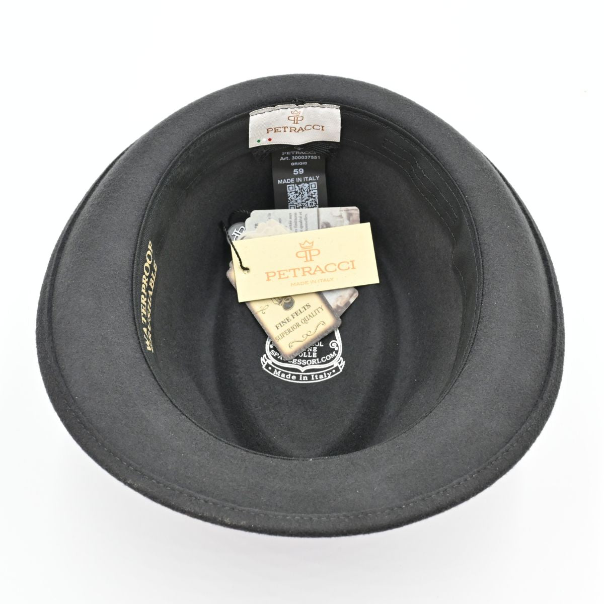 Grey Alpine Hat inside view