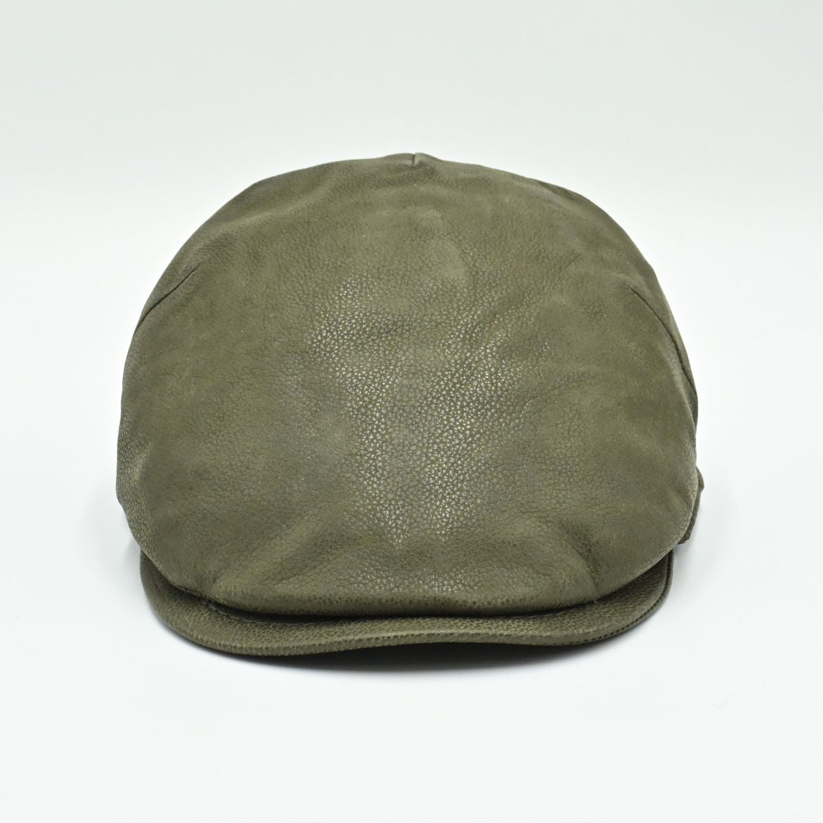 Green Hammered Nappa Leather Driver Cap top view