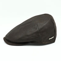 Brown Hammered Nappa Leather Driver Cap side view
 