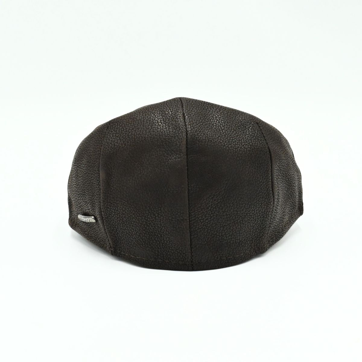 Brown Hammered Nappa Leather Driver Cap back view
 