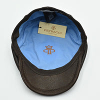 Brown Hammered Nappa Leather Driver Cap inside view
 