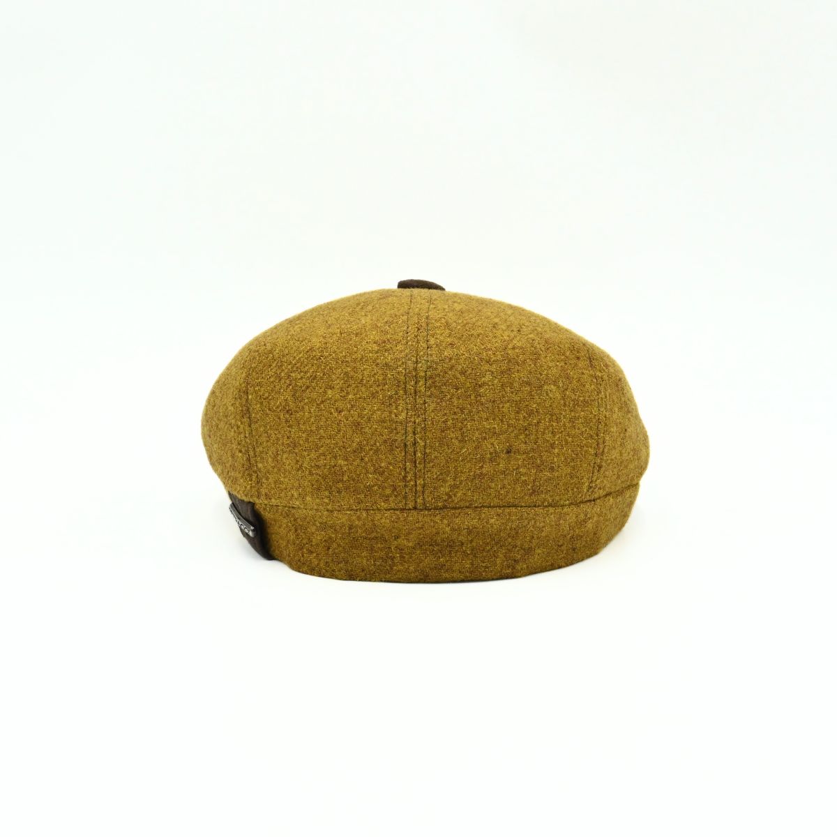 mustard color Irish Newsboy Shetland Wool Hat back view