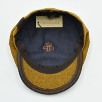 mustard color Irish Newsboy Shetland Wool Hat inside view