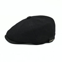 black color Irish Newsboy Shetland Wool Hat side view