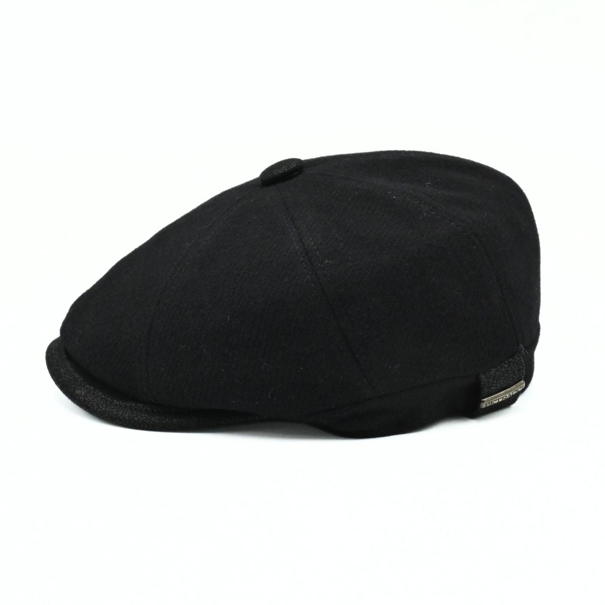 black color Irish Newsboy Shetland Wool Hat side view