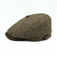 brown color Irish Newsboy Shetland Wool Hat side view