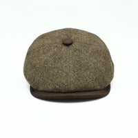 brown color Irish Newsboy Shetland Wool Hat front view