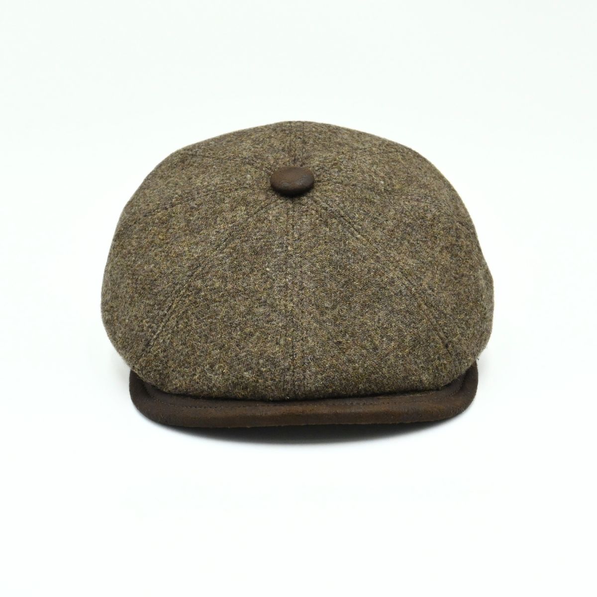 brown color Irish Newsboy Shetland Wool Hat front view
