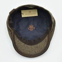 brown color Irish Newsboy Shetland Wool Hat inside view