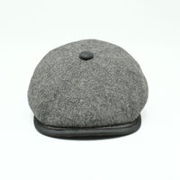 grey color Irish Newsboy Shetland Wool Hat front view