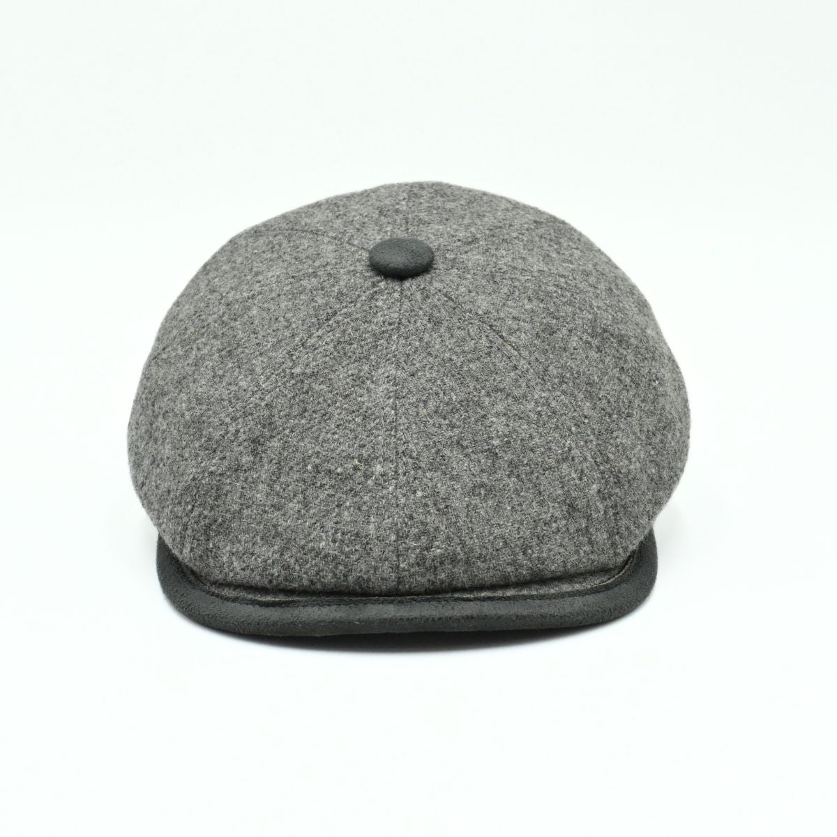 grey color Irish Newsboy Shetland Wool Hat front view