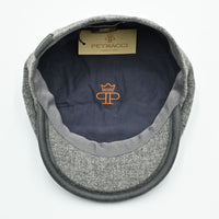 grey color Irish Newsboy Shetland Wool Hat inside view