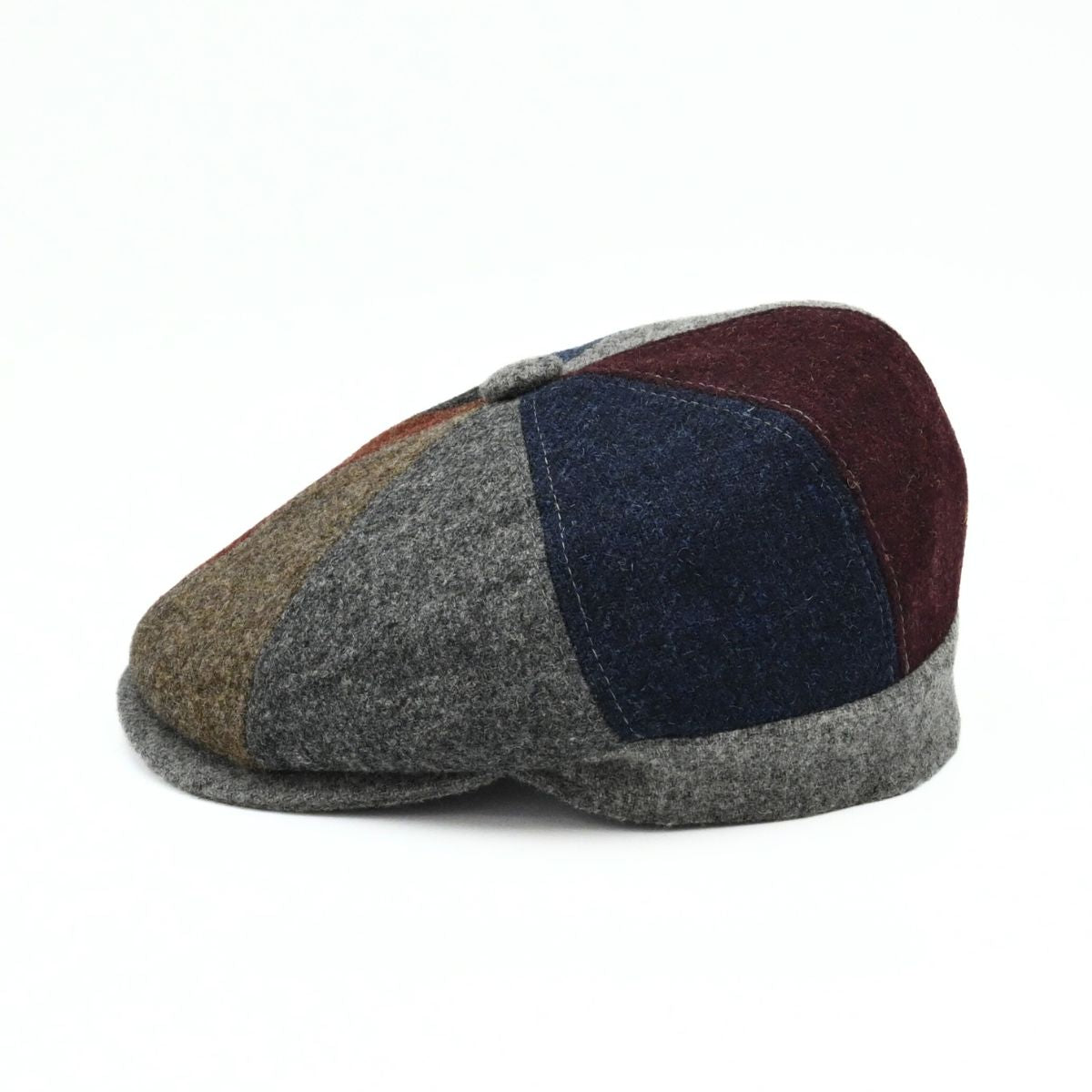 Multicolor Irish Newsboy Shetland Wool Hat side view