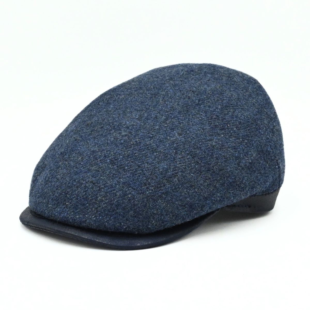 Blue Solid Color Shetland Wool Cap front view