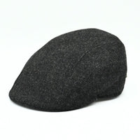 Grey shetland Wool Driver Cap front view