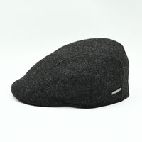 Grey shetland Wool Driver Cap side view