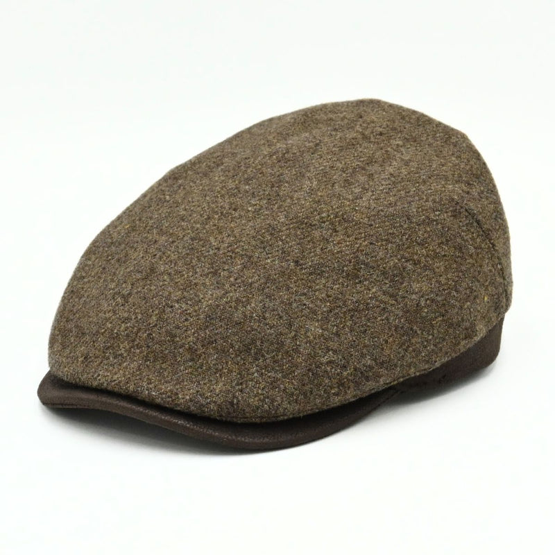 Brown Solid Color Shetland Wool Cap front view