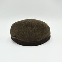 Brown Solid Color Shetland Wool Cap back view