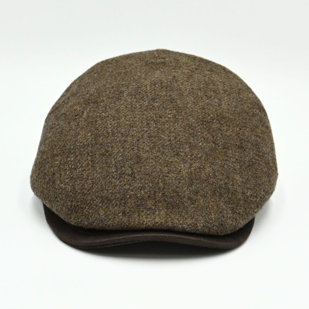 Brown Solid Color Shetland Wool Cap front view