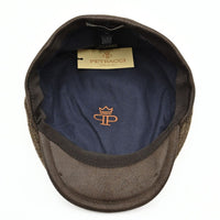 Brown Solid Color Shetland Wool Cap inside view