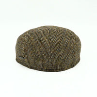 light Brown Harris Tweed Patterned Wool Cap back view