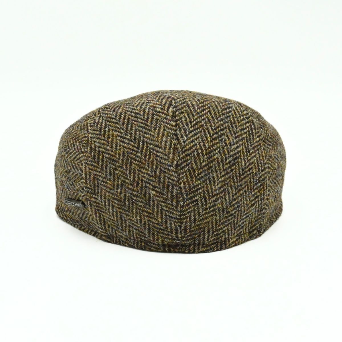light Brown Harris Tweed Patterned Wool Cap back view
