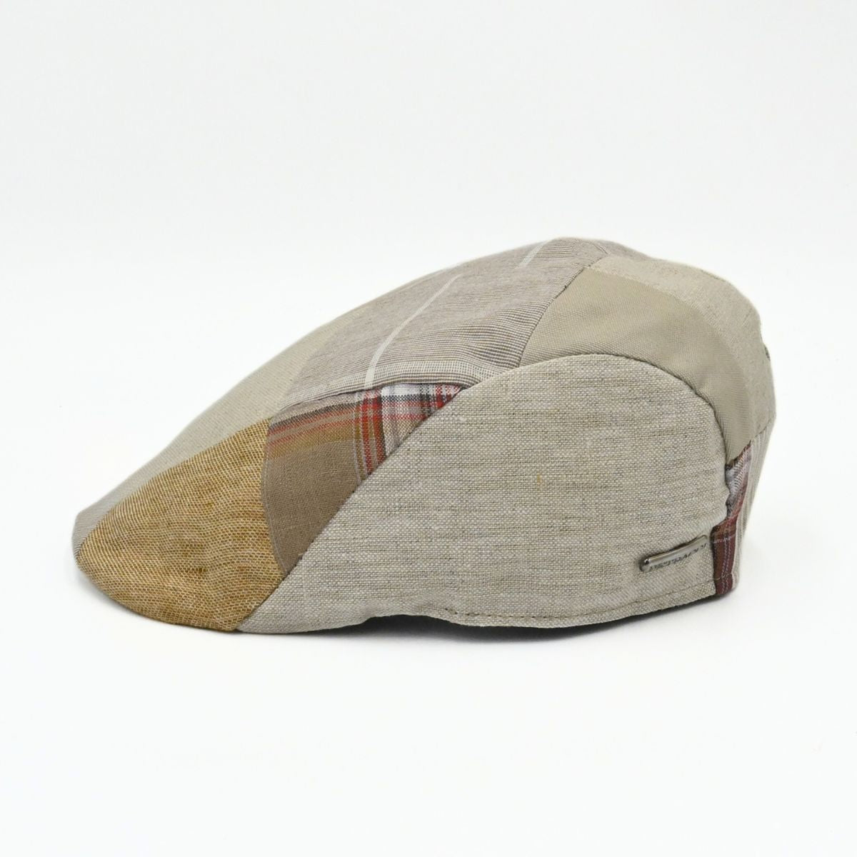 Beige Patchwork Cap side view