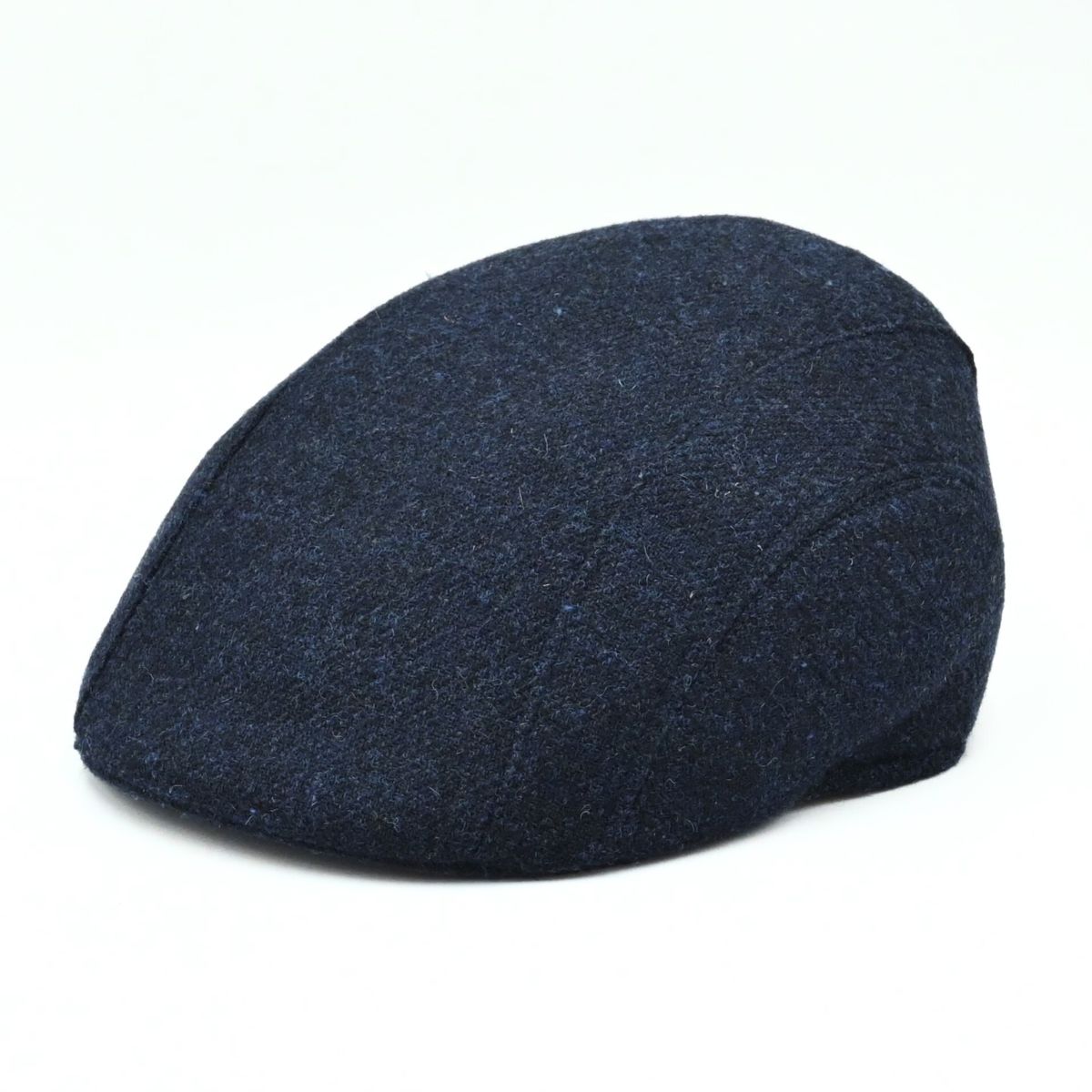 Blue shetland Wool Driver Cap front view