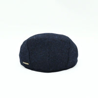 Blue shetland Wool Driver Cap back view