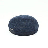 Blue Solid Color Shetland Wool Cap back view