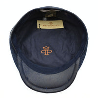 Blue Solid Color Shetland Wool Cap inside view