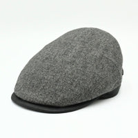 Grey Solid Color Shetland Wool Cap front view