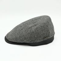Grey Solid Color Shetland Wool Cap side view