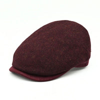 Wine Solid Color Shetland Wool Cap front view