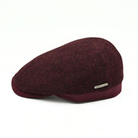 Wine Solid Color Shetland Wool Cap side view