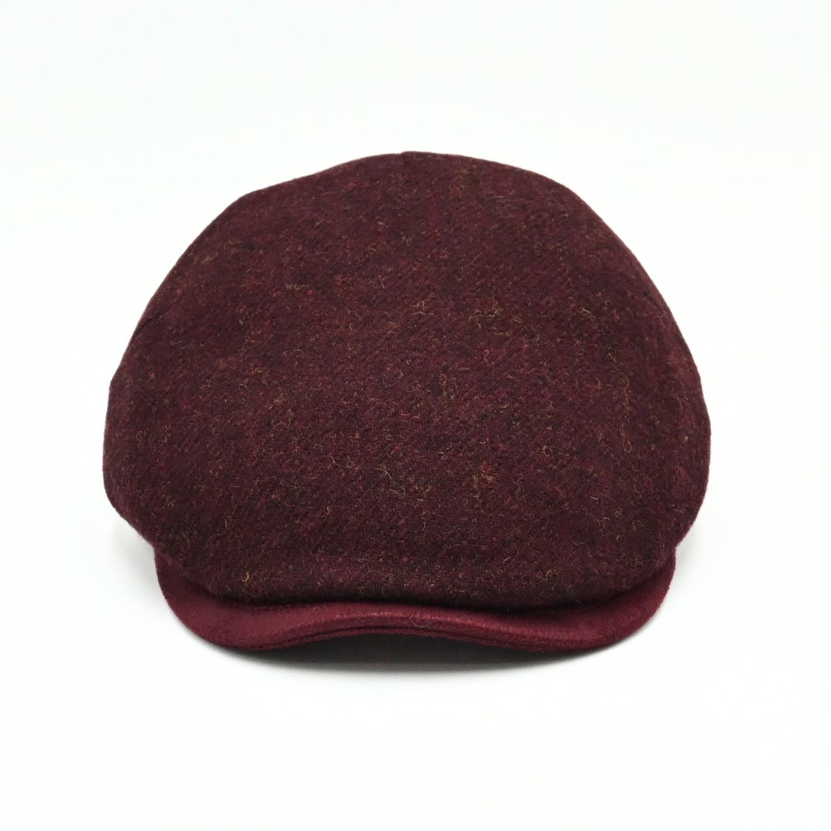 Wine Solid Color Shetland Wool Cap front view