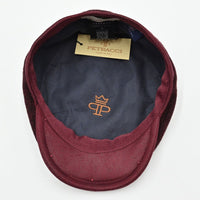 Wine Solid Color Shetland Wool Cap inside view