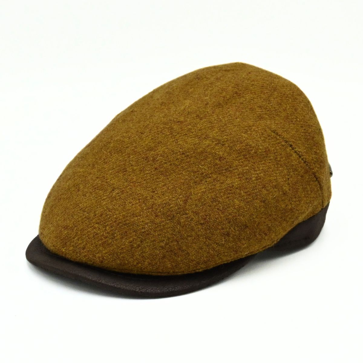 Camel Solid Color Shetland Wool Cap front view