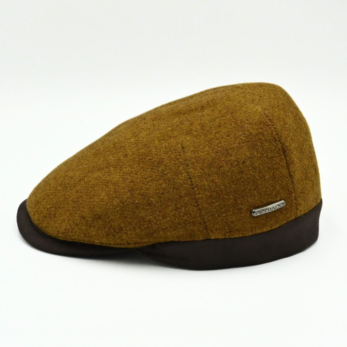 Camel Solid Color Shetland Wool Cap front view