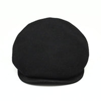 Black Solid Color Shetland Wool Cap front view