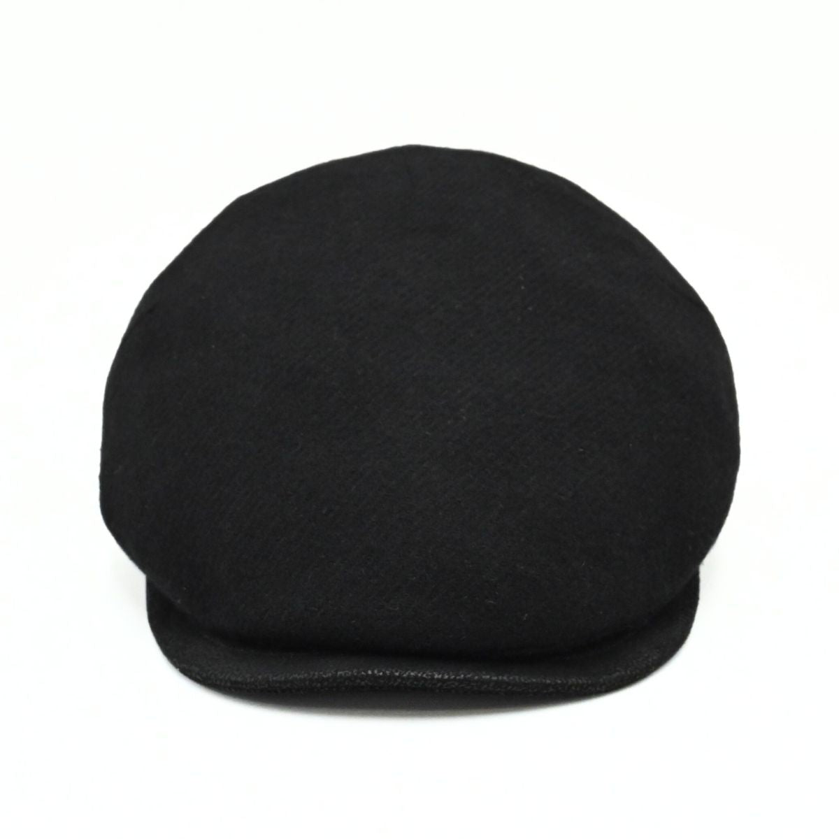 Black Solid Color Shetland Wool Cap front view