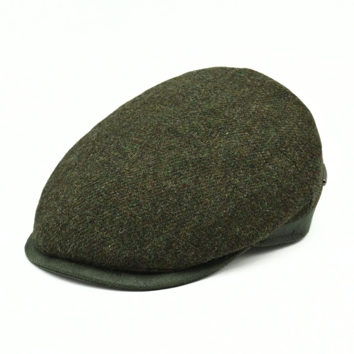 Green Solid Color Shetland Wool Cap front view