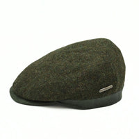 Green Solid Color Shetland Wool Cap side view