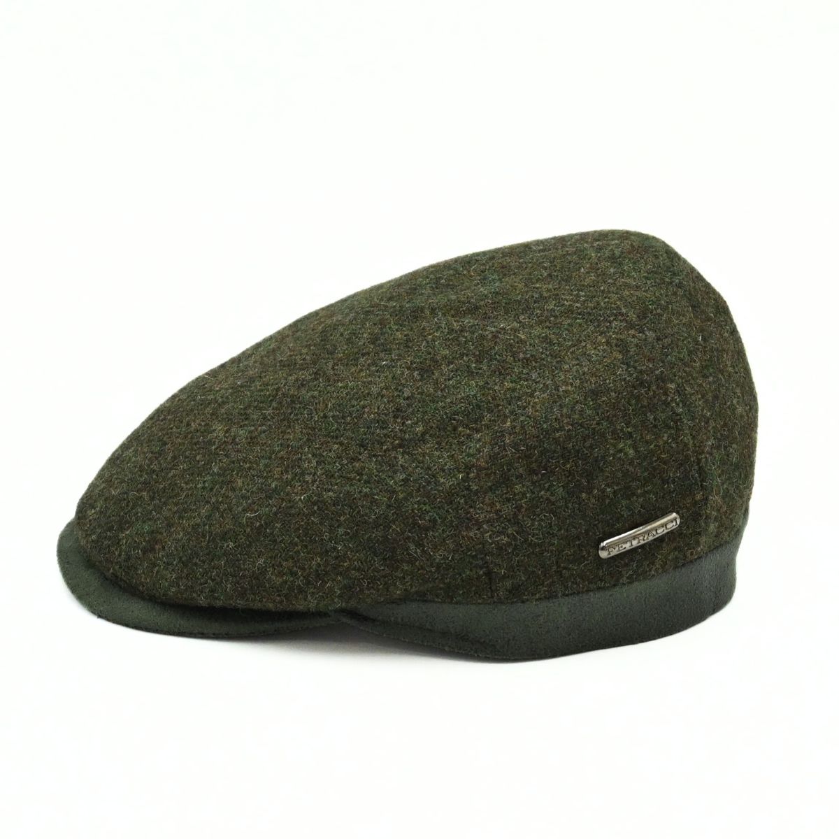 Green Solid Color Shetland Wool Cap side view
