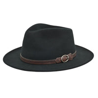 Black Indiana Jones Fedora Crushable front view