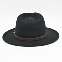 Black Indiana Jones Fedora Crushable back view