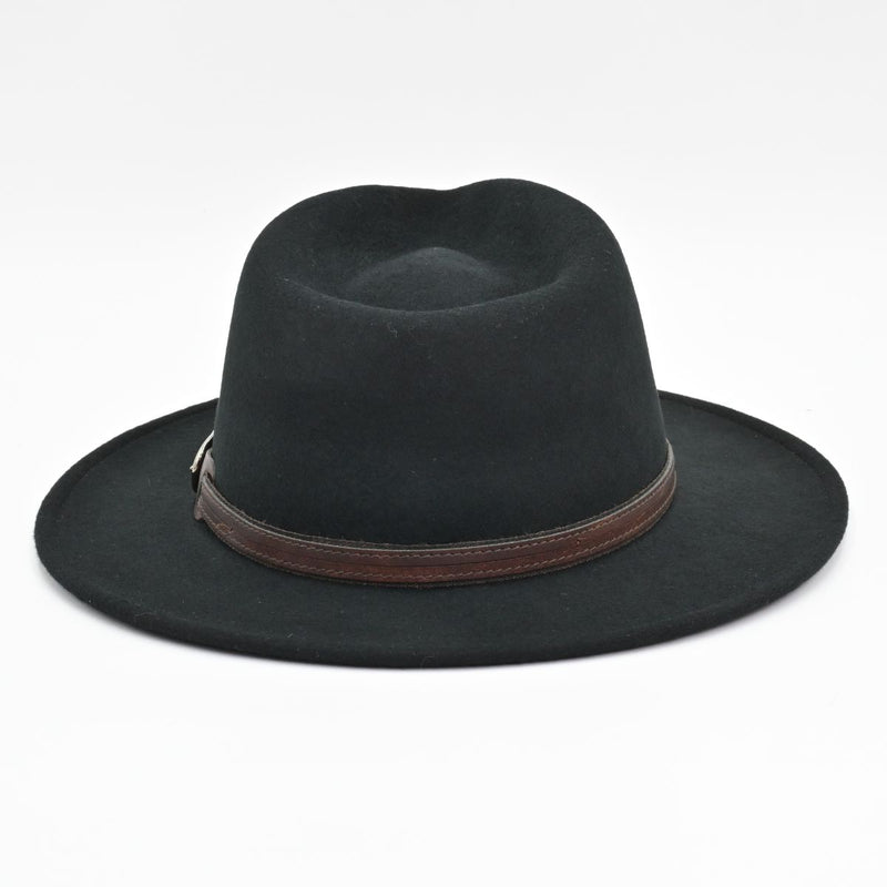 Black Indiana Jones Fedora Crushable back view