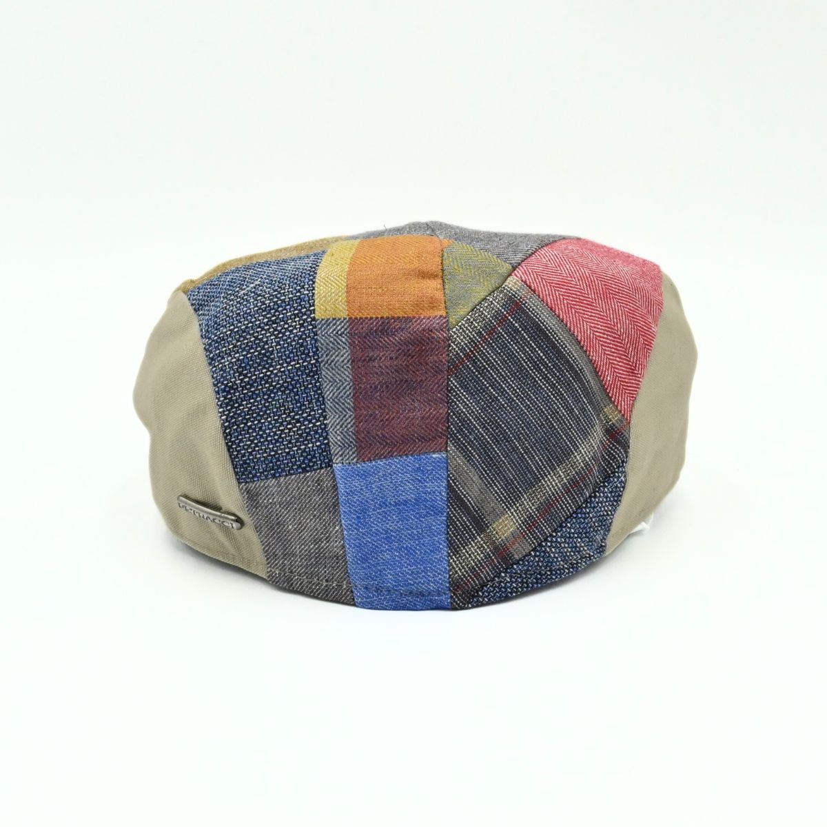 Multicolor Linen Patchwork Pattern Cap back view