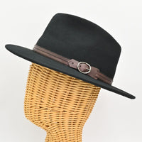 Black Indiana Jones Fedora Crushable on mannequin